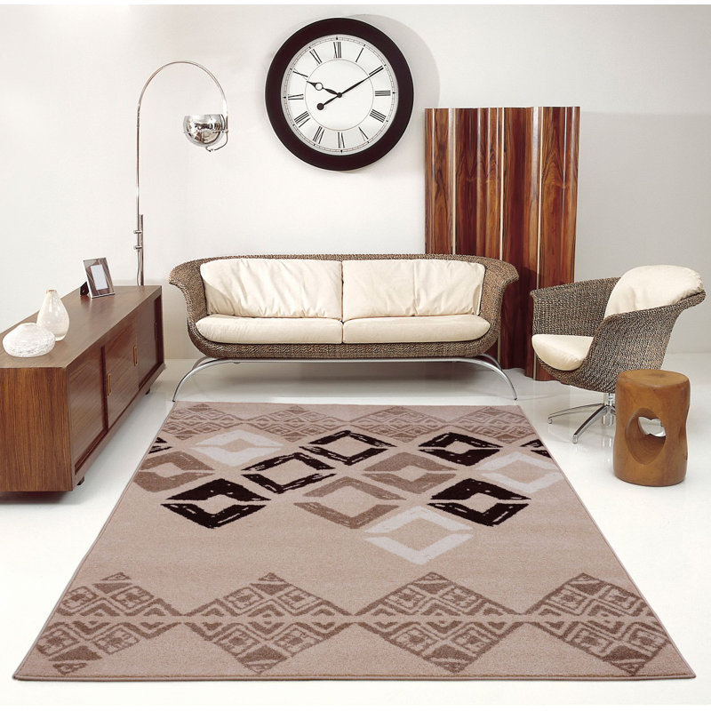 Tapis géométrique caramel Flash, 3 pi 9 po x 5 pi 5 po
