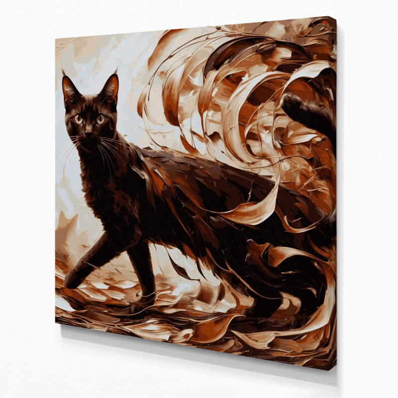 Cats Havana Brown, art mural sur toile brune, H 8 po x l 8 po