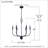 Blanche 6-Light Matte Black Chandelier