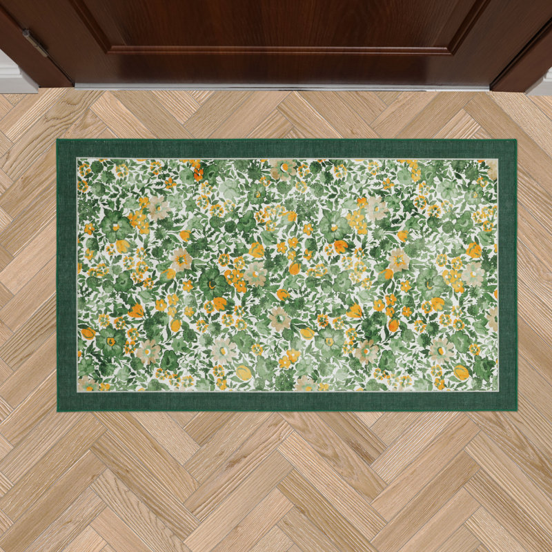 Laura Ashley Loveston Machine Washable Imagine Printed Chenille Rugs 1-Piece, Rectangle 5' x 7'