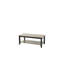 Table basse moderne à deux tons avec tablette sous la table, idéale pour un décor de salon élégant et fonctionnel.