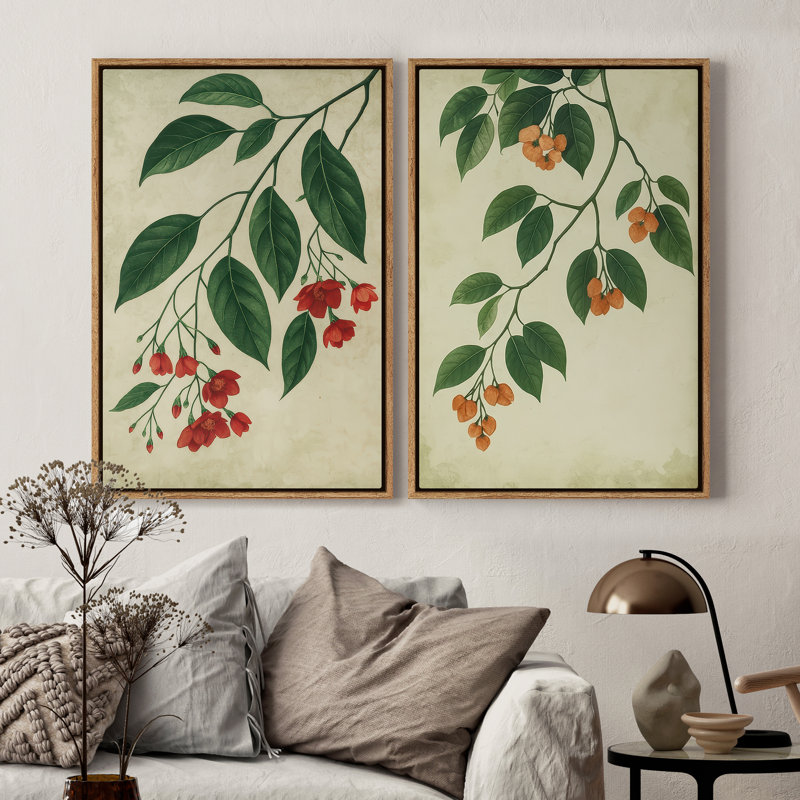 Framed Canvas wall Art, Vintage Abstract Wall pirnts for Bedroom, Naturel, H 36 po x l 24 po