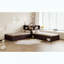 Lit plateforme simple en L avec rangement, bureau, lit gigogne et lumière DEL-856782321-856782326