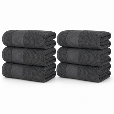Bath Towel Set Bundle, 100% Cotton, 27 x 52 Inches, Quick Dry, Super Absorbent, Soft, Classic Style, 6 Pack