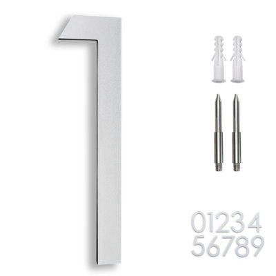 Numéro de maison 8 po en aluminium massif antirouille, flottant ou encastré