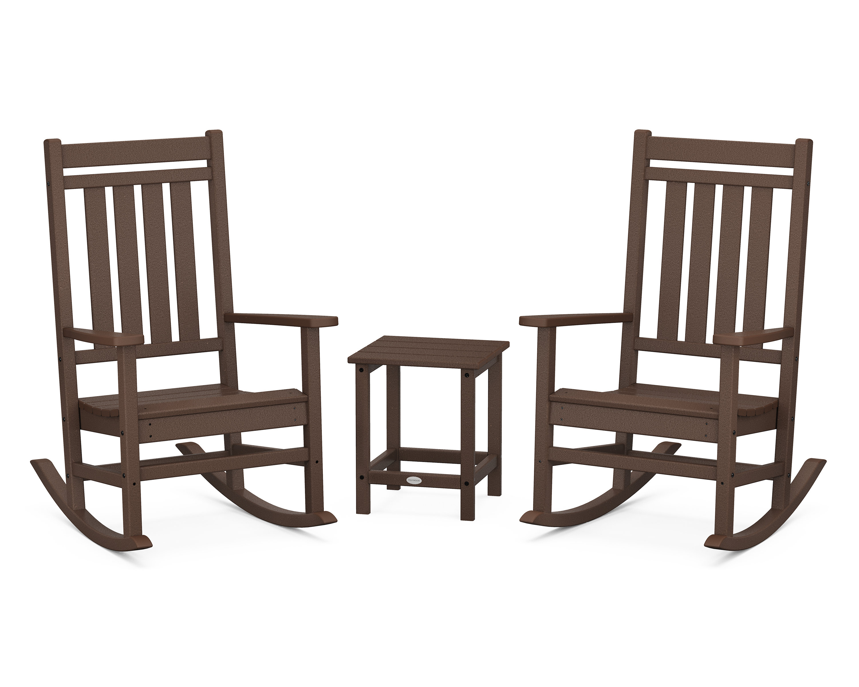 POLYWOOD Rocker Estate 3 Piece Rocking Chair Set with Long Island