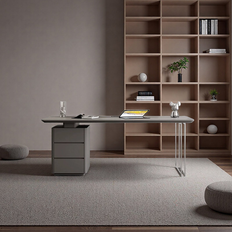Bureau de qualité supérieure laqué, H 29,53 po x l 55,12 po x P 27,56 po, Gris