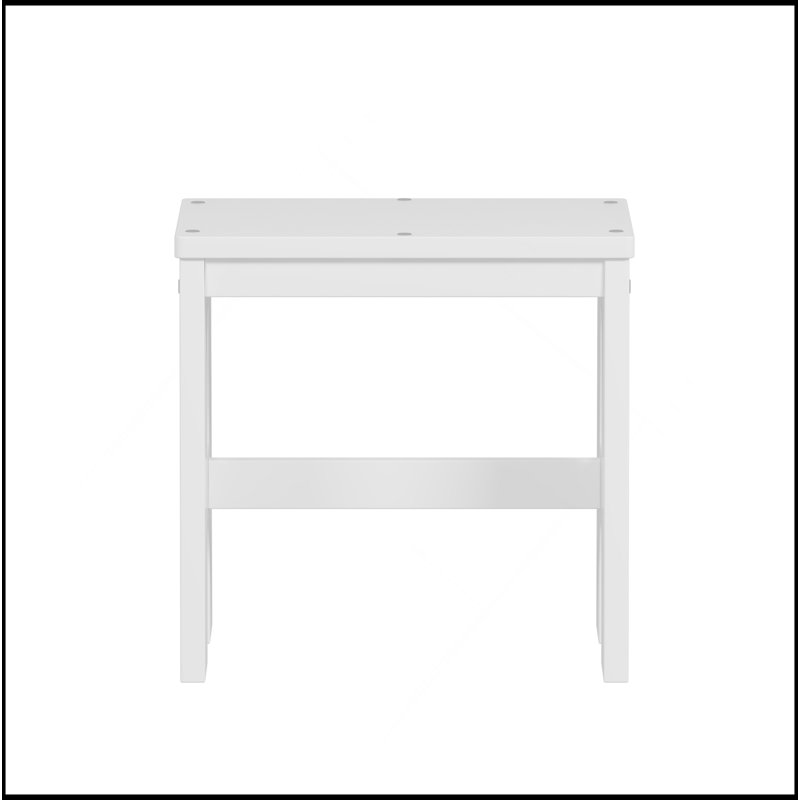 Lit de jour simple en bois avec tablettes de rangement et casiers, lit multifonctionnel avec bureau d'étude et tabouret assorti, blanc