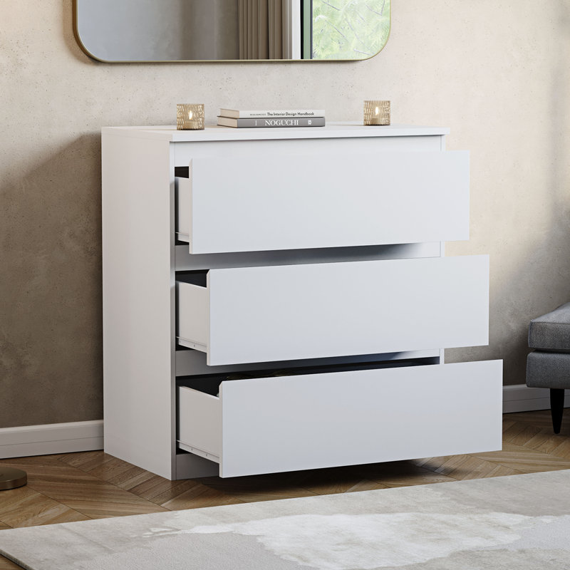 Cunha 70 cm W Chest of 3 Drawers, White