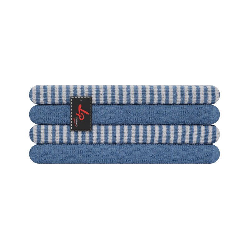 Cotton Stripe Jacquard Tea Towel Kitchen Towel, 4, Teal