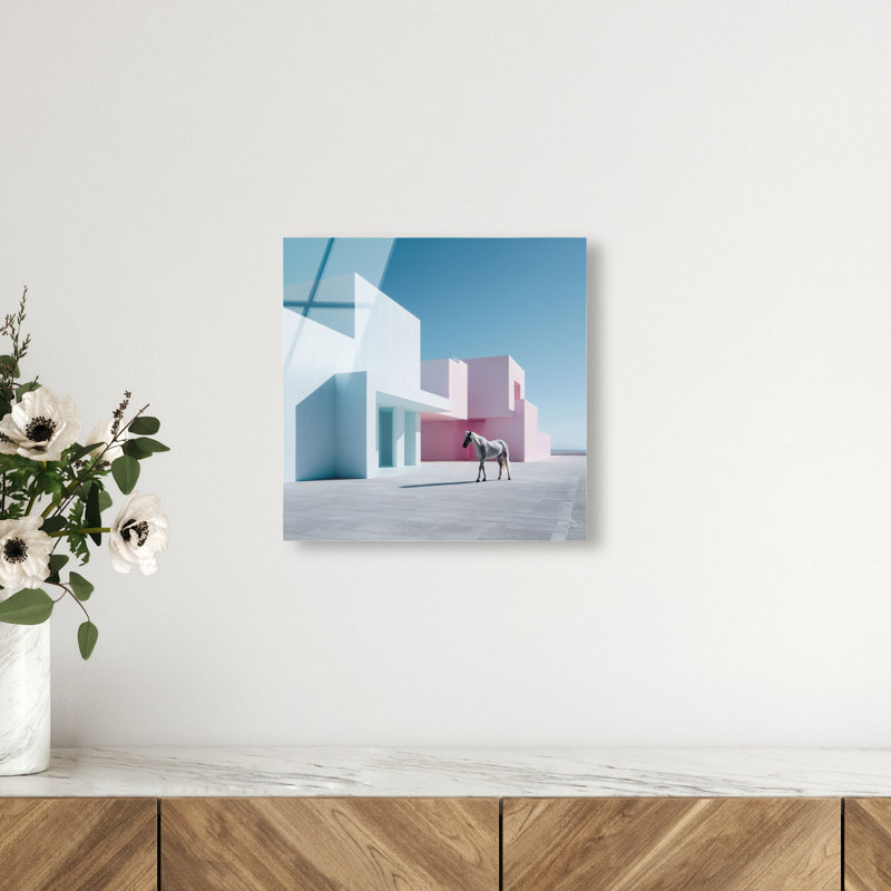 Minimalist Fortress High-Gloss Frameless Acrylic Glass Wall Art Animals Print by Oliver Gal, Ready to Hang, 12 x 12