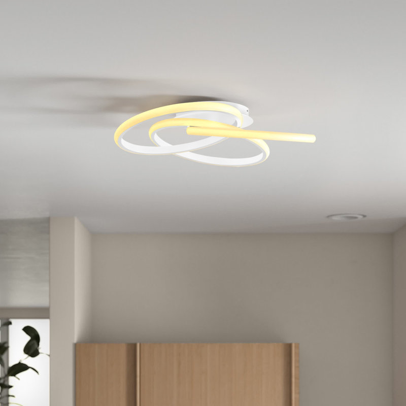 Shuford 1 - Light 20.47'' Unique/Statement Modern Linear LED Dimmable White Light Flush Mount Light, White