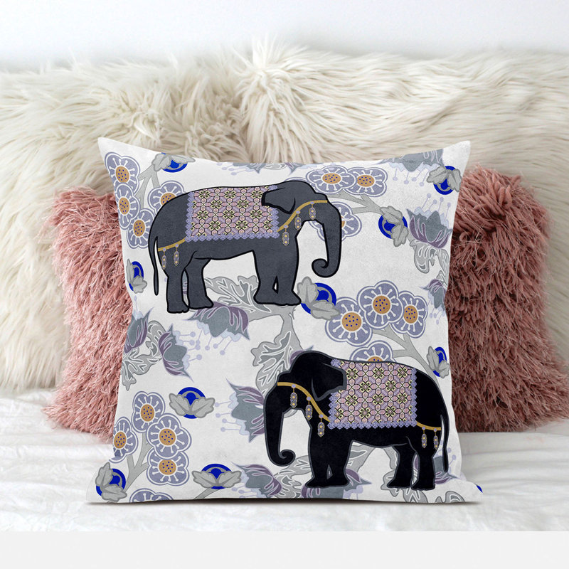 Housse et insert de coussin décoratif en polyester, 16 po x 16 po, Noir / Bleu
