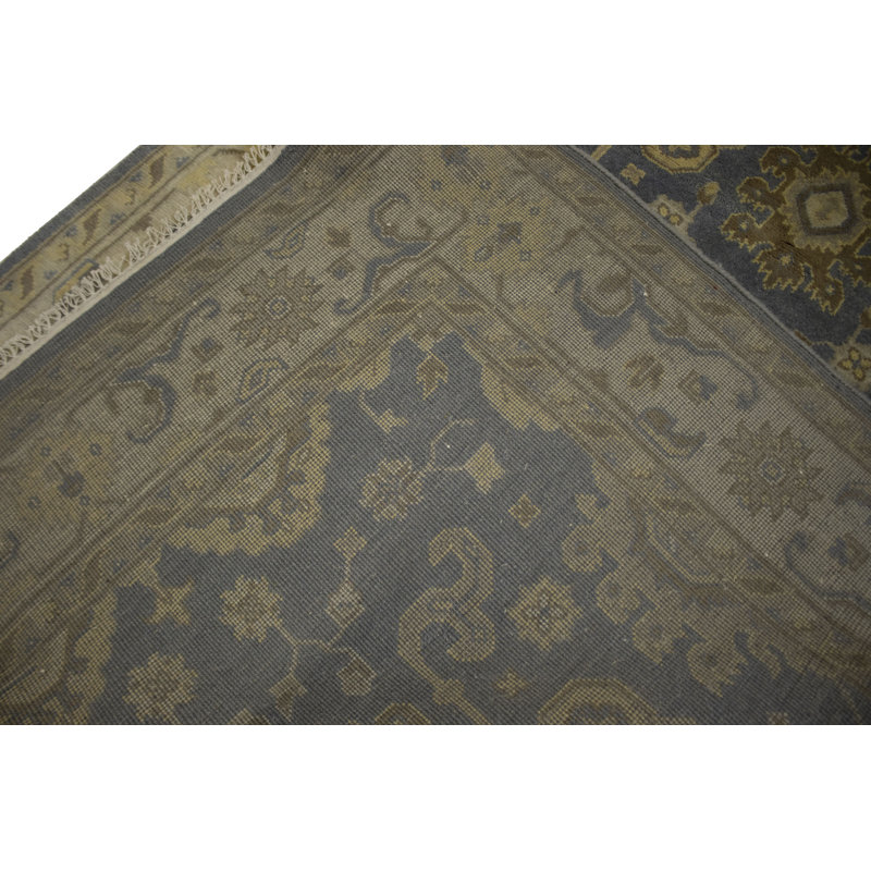 Tapis oriental gris Oushak Chobi Mute
