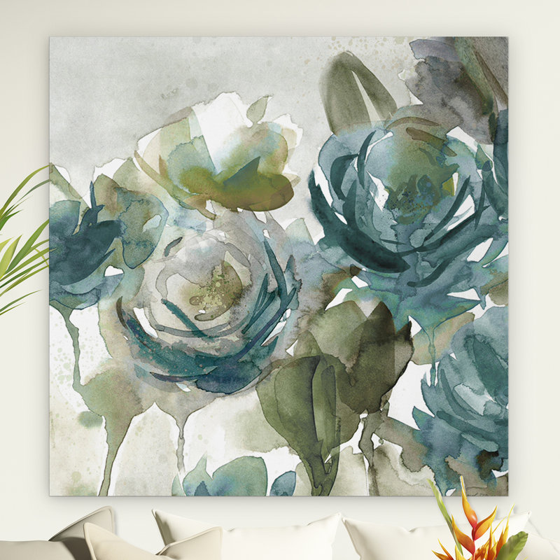 « secret jardin negative i », reproduction de peinture à l’huile sur toile tendue, H 16 po x l 16 po x P 1,5 po