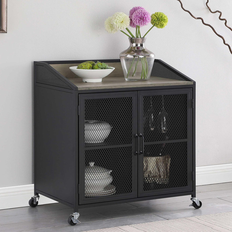Armoire à vin 2 portes pour mobile home Sandy Black