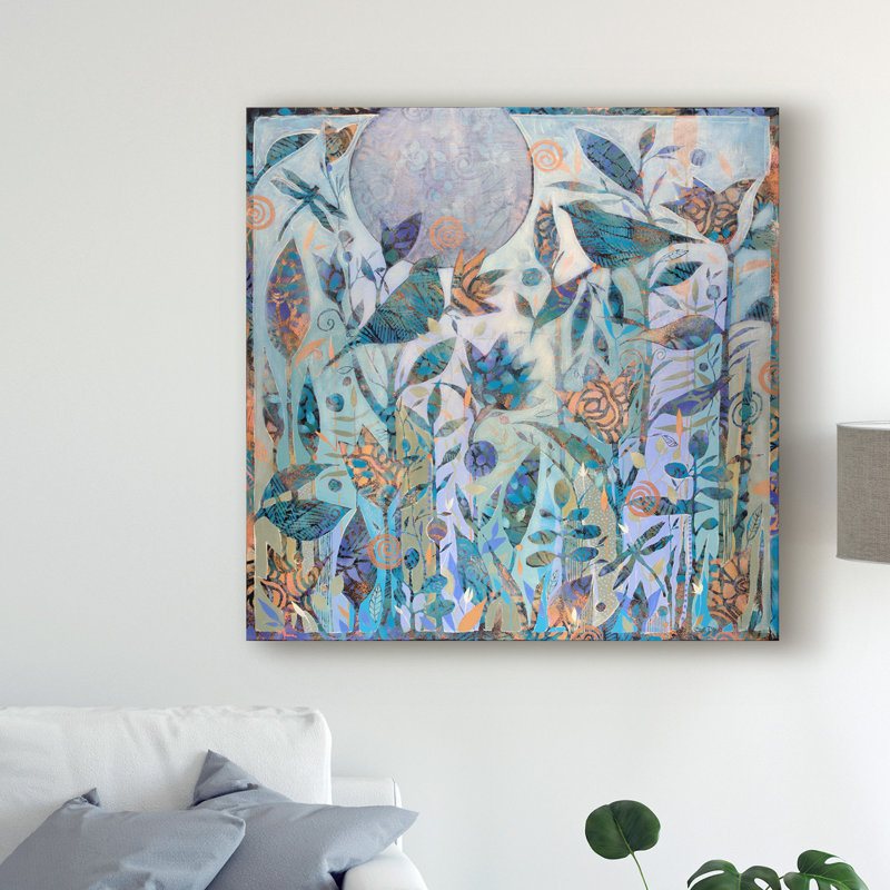Art sur toile, "Chansons pour la lune", H 18 po x l 18 po x P 2 po