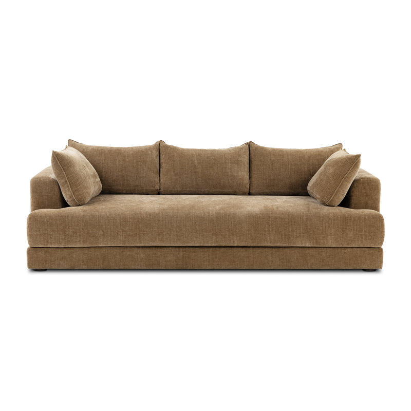 Marcel 99" Fabric Sofa, Tawny Brown