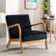 Fauteuils d'appoint classiques de style Mid-Century moderne pour le salon ou la chambre à coucher, fauteuil à cadre ouvert avec rembourrage moelleux et revêtement en microfibre espresso-1496607575