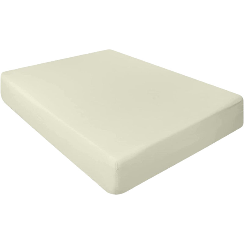 Janoshan Premium Egyptian Cotton Fitted Sheet, Double (4'6"), Beige