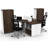 Kuziva 2 Person Corner Synthetic Laminate Reception Desk with Filing Cabinet and Chair Set