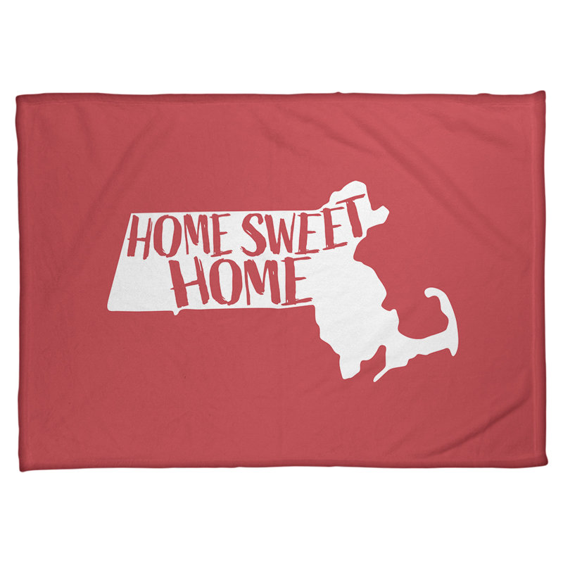 Jeté polaire home massachusetts, l 62,5 po x L 82,5 po, Rouge