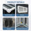 8 x 4 Ft Galvanized Steel Tool Shed with Sliding Door, Air Vents, Lock Hole and Threshold