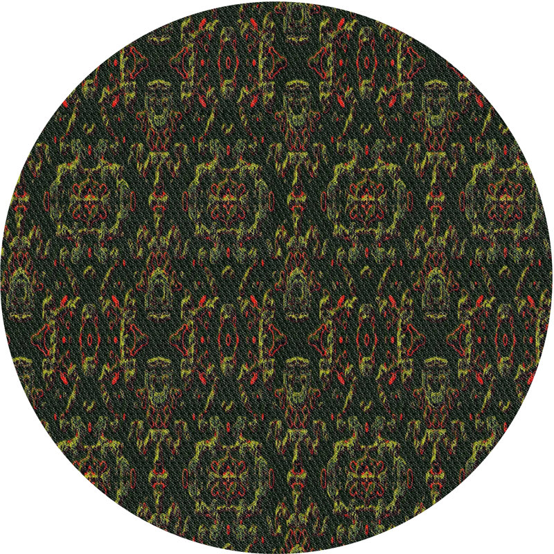 Tapis de zone verte à motif, Rond 6 pi