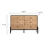 49,19 po, buffet géométrique 3D à 6 tiroirs, console Mid-Century moderne, console Buffet, pieds en métal noir