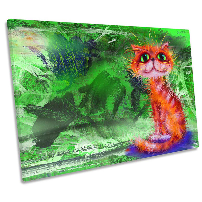 Z5725 Funny Cute Cat - Wrapped Canvas Print, 61cm H x 91.4cm W x 4cm D