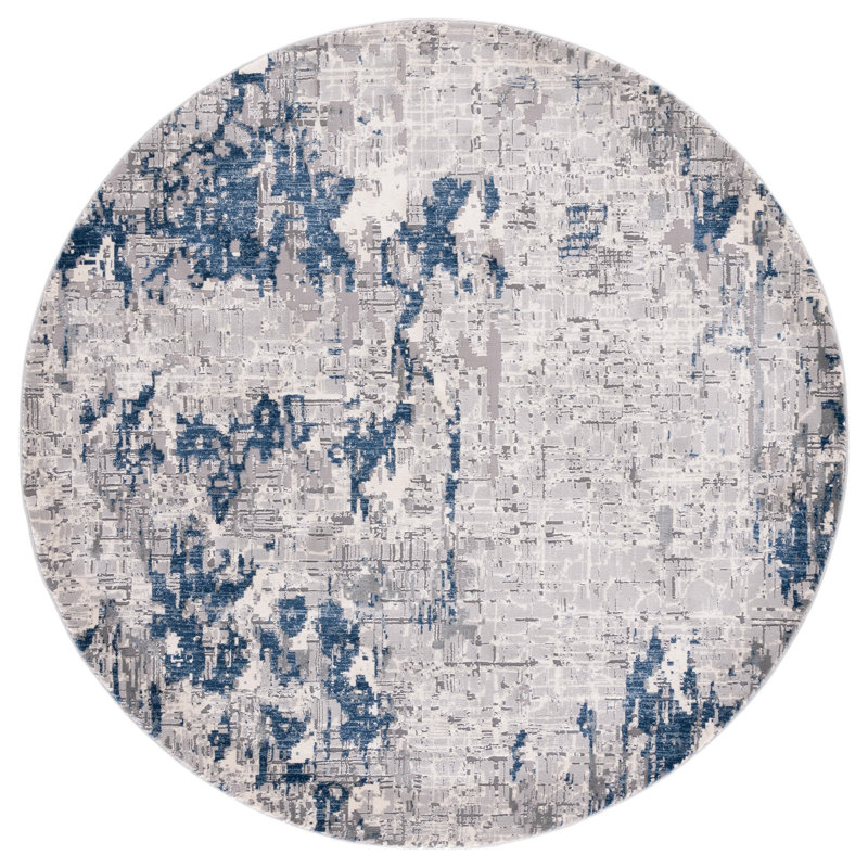 Meadow 100 Performance Abstract Rug, Round 6'7"