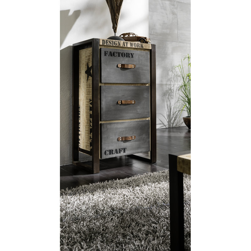 Factory Solid Wood 60 cm W Chest of 3 Drawers
