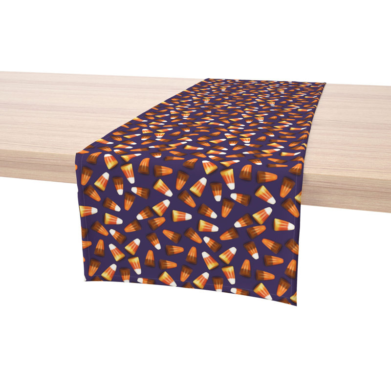 Geometric Halloween Table Runner, 108" x 14", 3D Candy Corn