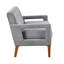 Mobilier de salon moderne en chenille gris avec rembourrage en mousse, coussins réversibles et pieds en bois massif avec cadre en noyer et finition facile à assembler-1351657813