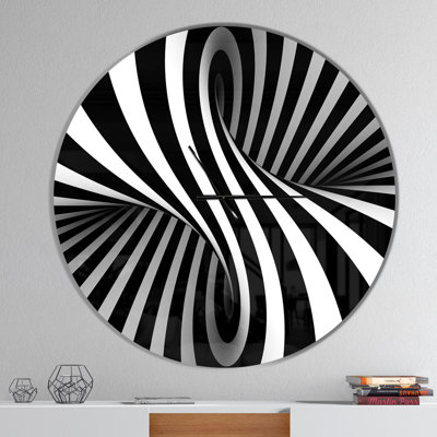 Noir et blanc en spirale - horloge murale moderne