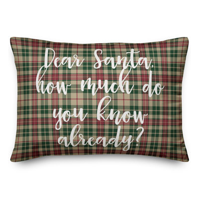  Coussin Dear Santa in Tartan