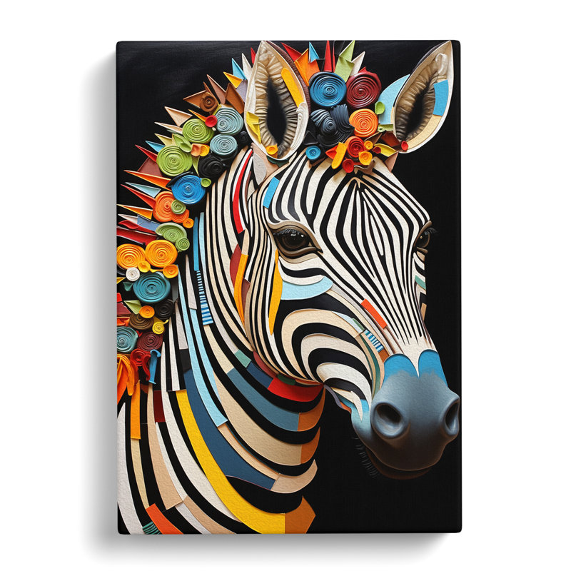 Zebra Orphism - Art Prints - Wrapped Canvas, 60cm H x 40cm W x 3cm D
