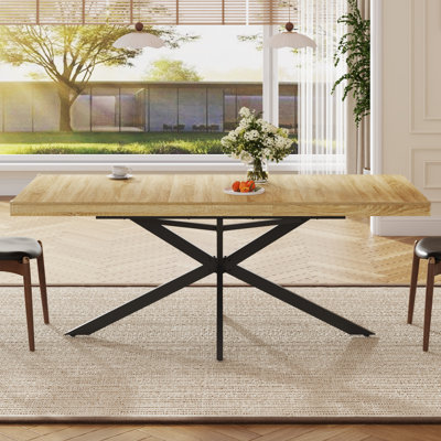Rectangle Dining Room Table, 59.1''-78.7'' Extendable Dining Table For 6-8 Person With Hidden Storage