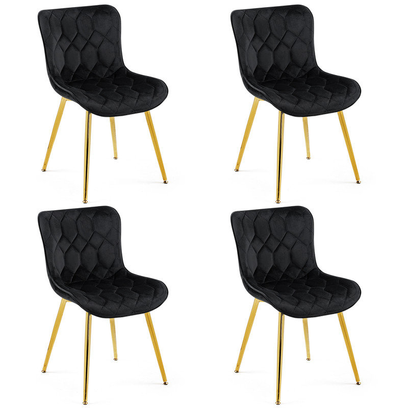 Baynebridge 18.1'' H Velvet Upholstered Side Chair, Black