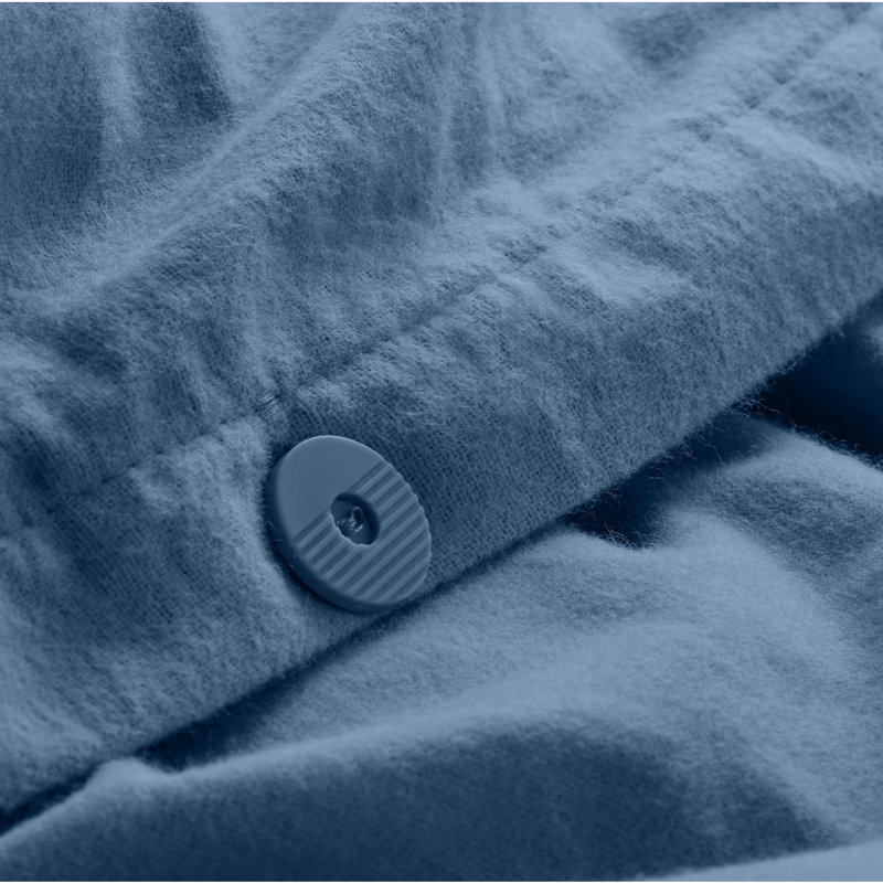 100% Cotton Flannel Duvet Cover Set, Twin XL Duvet Cover + 1 Standard Sham, Coronet Blue