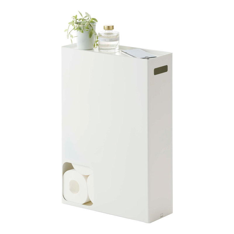 Yamazaki Home Toilet Paper Stocker, Bathroom Storage Organizer Dispenser, Steel, Handles