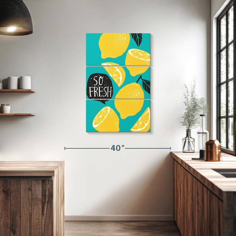 Yarlin Fresh Lemons Typography, 38" H x 24" W