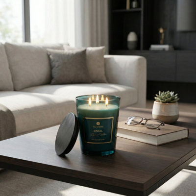 Bougie parfumée en verre avec couvercle Freelon