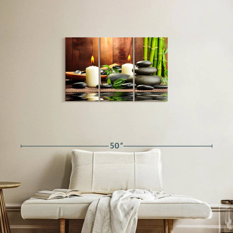 Ensemble de 3 pièces spa sur toile Zen Bamboo Spa, H 20 po x l 33 po