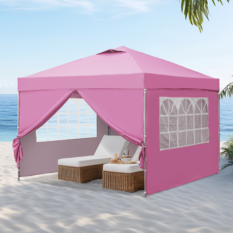 10ft x 10ft pop up canopy with sidewalls, Pink