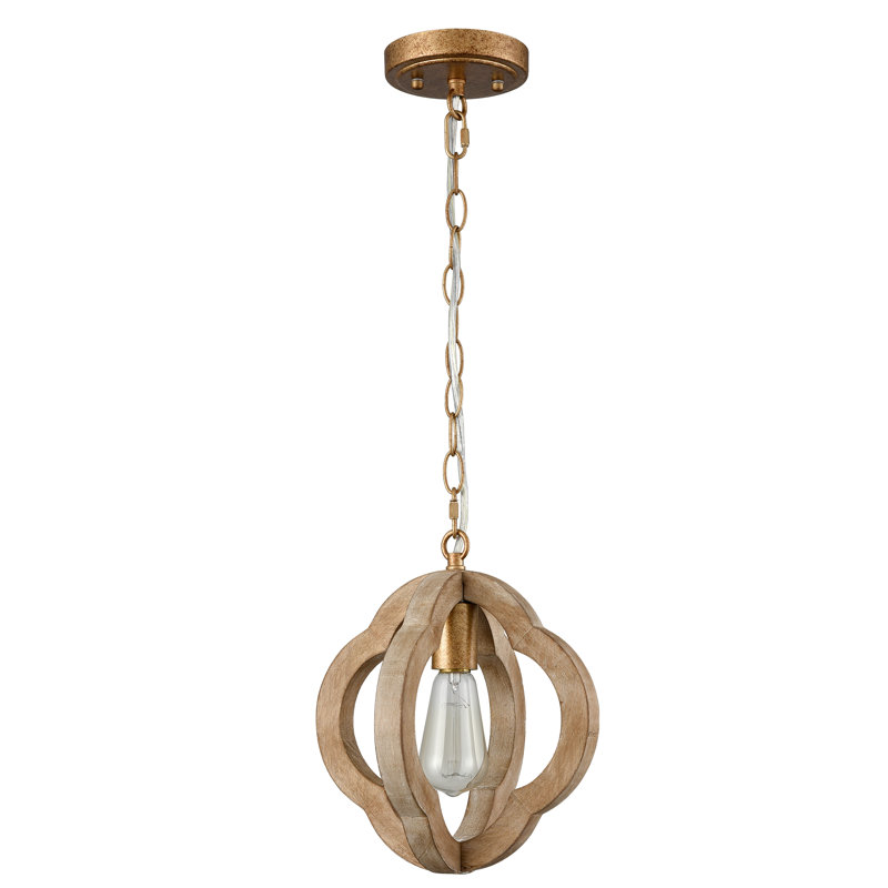 Carlisa 1 - Light Kitchen Island Pendant, Antiqued Gold, Brown