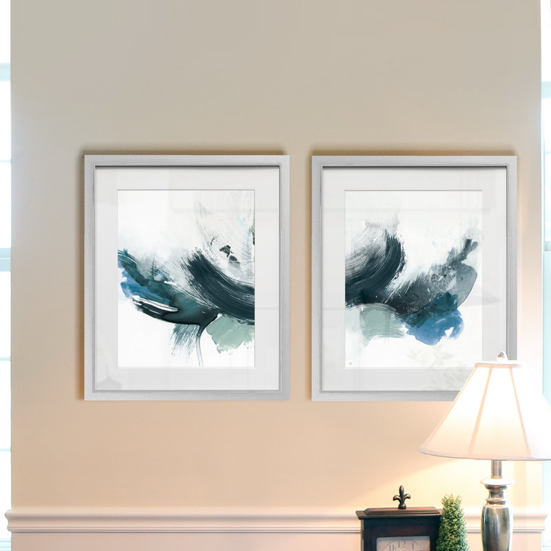 Coup de cœur côtier I - Encadré sous verre acrylique, ensemble de 2, décoration murale de style bord de mer pour salon