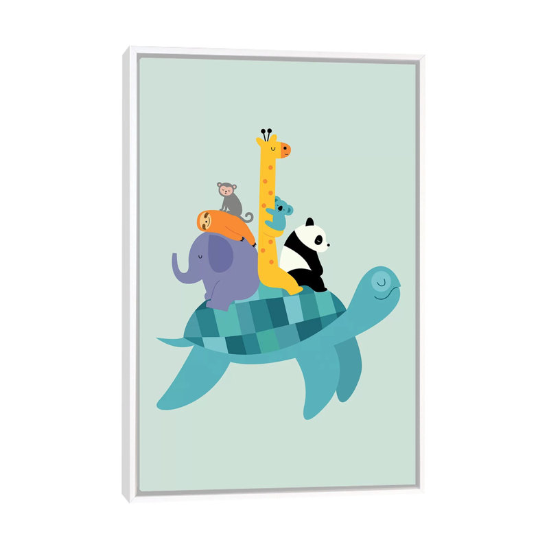 «Travel Together» par Andy Westface - impression d'art graphique, Toile blanche encadrée, Pas de tapis