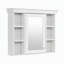 Armoire de rangement murale moderne pour salle de bain de 90 cm (35,5 pouces) avec porte-miroir et 6 tablettes ouvertes-495600345