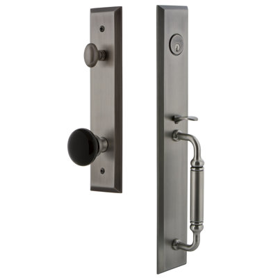 Fifth Avenue One-Piece Complete Inactive Dummy Handleset with C Grip and Coventry Knob